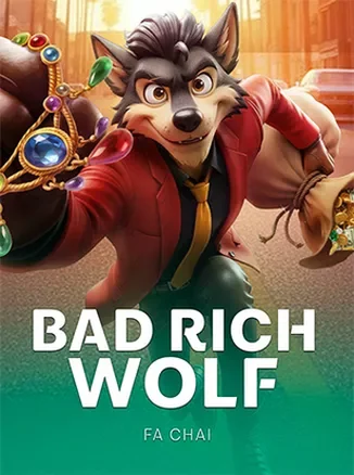 ภาพหน้าปกเกมสล็อต Bad Rich Wolf ธีมหมาป่าเศรษฐี จากค่าย FaChai